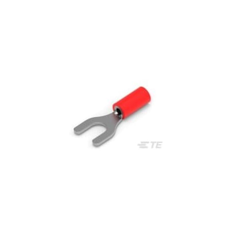 Te Connectivity Fork Terminal, #10 Stud Size, 16 AWG, 600 V, Vinyl Insulated, Red 34156